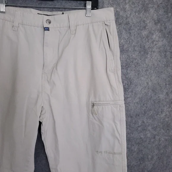 Quiksilver Khaki Baggy Patch Mens Cargo Size Pants 36 x 30 Vtg Y2K 90s 2000s